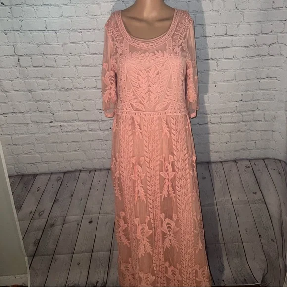 Orange Creek Long Pink floral dress size S/M - Picture 1 of 11